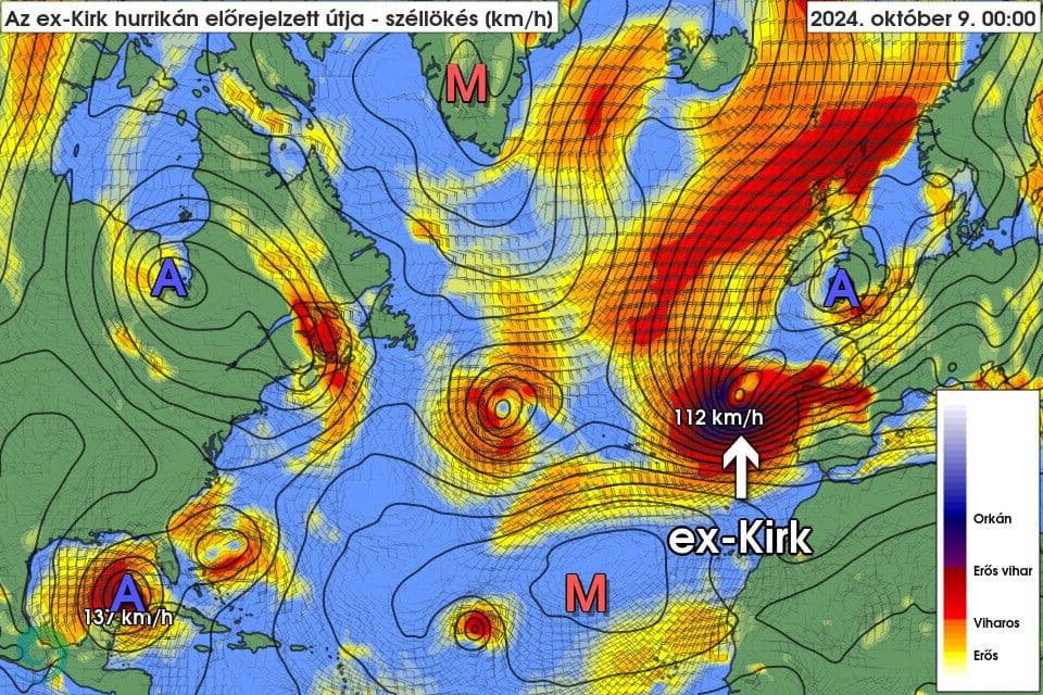 Magyarországot eléri a Kirk hurrikán?!