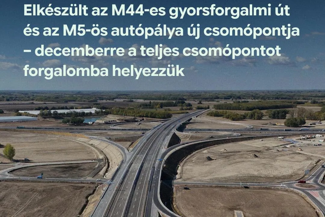Elkészült az M44-es és az M5-ös új csomópontja