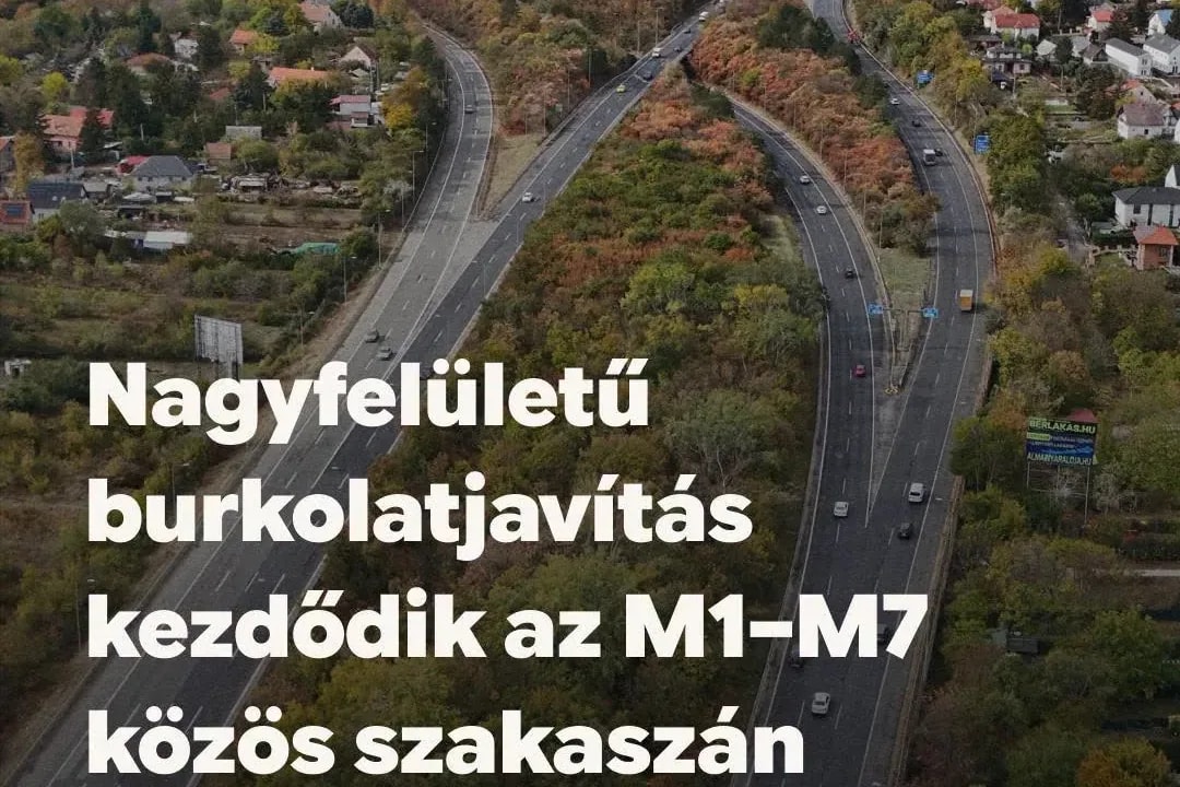 Burkolatjavítás kezdődik az M1-M7 közös szakaszán