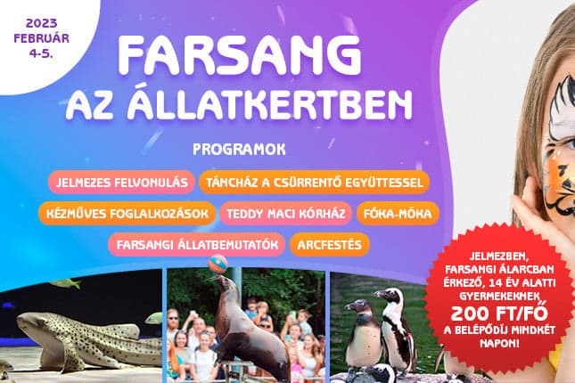 Farsangi programokkal várja a látogatókat a fővárosi állatkert hétvégén
