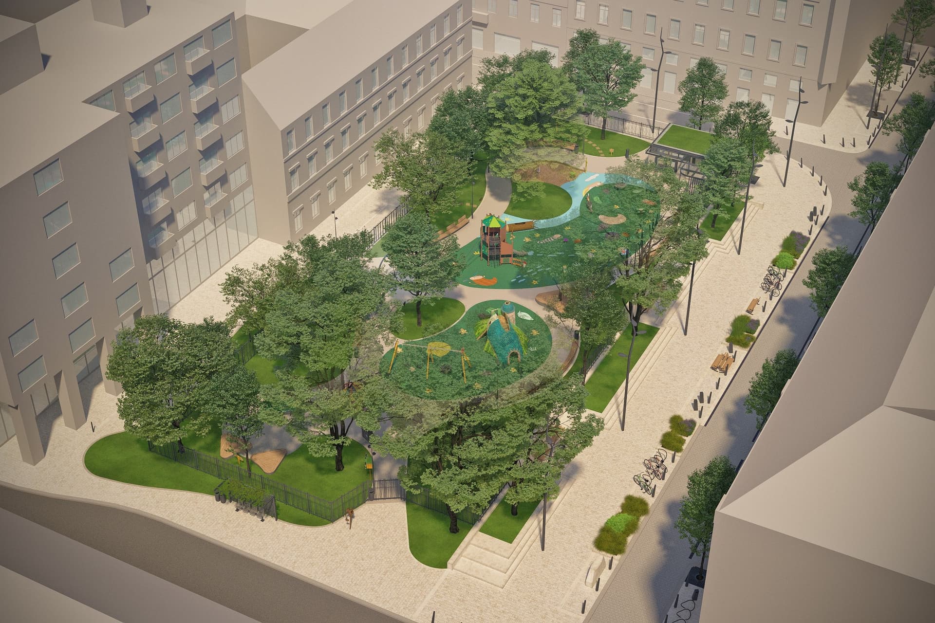 Klímatudatos közpark lesz a Hild térből