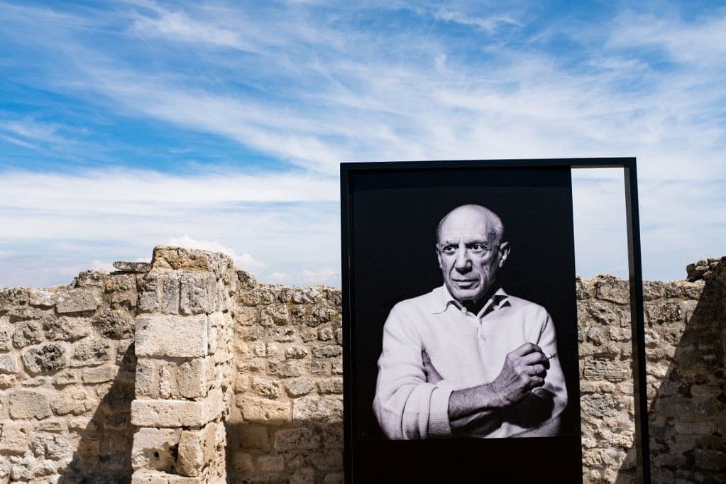 Picasso-portré díszeleg a mezőn a művész évfordulójára emlékezve