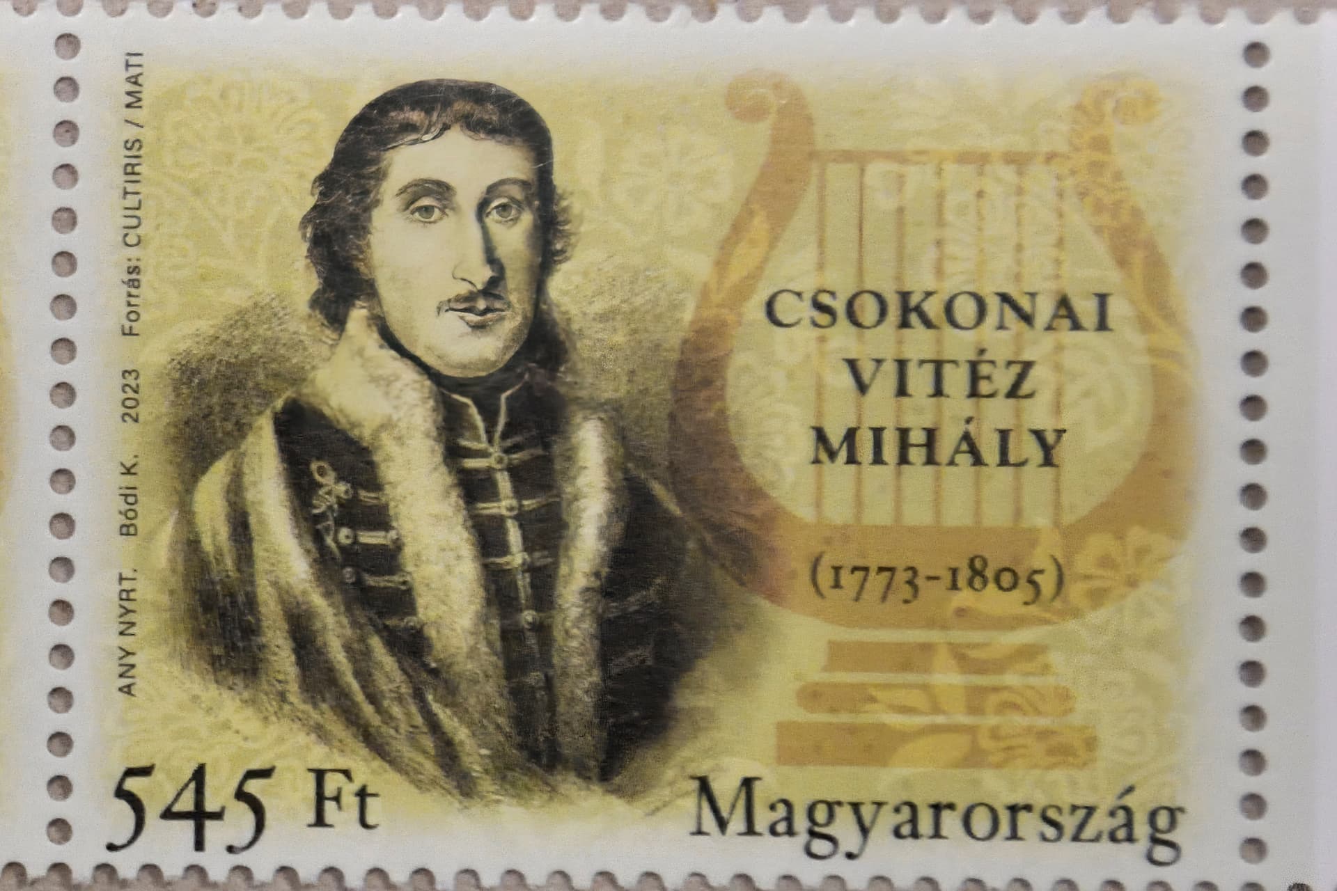 A 250 éve született Csokonai Vitéz Mihály tiszteletére készült bélyeget mutattak be