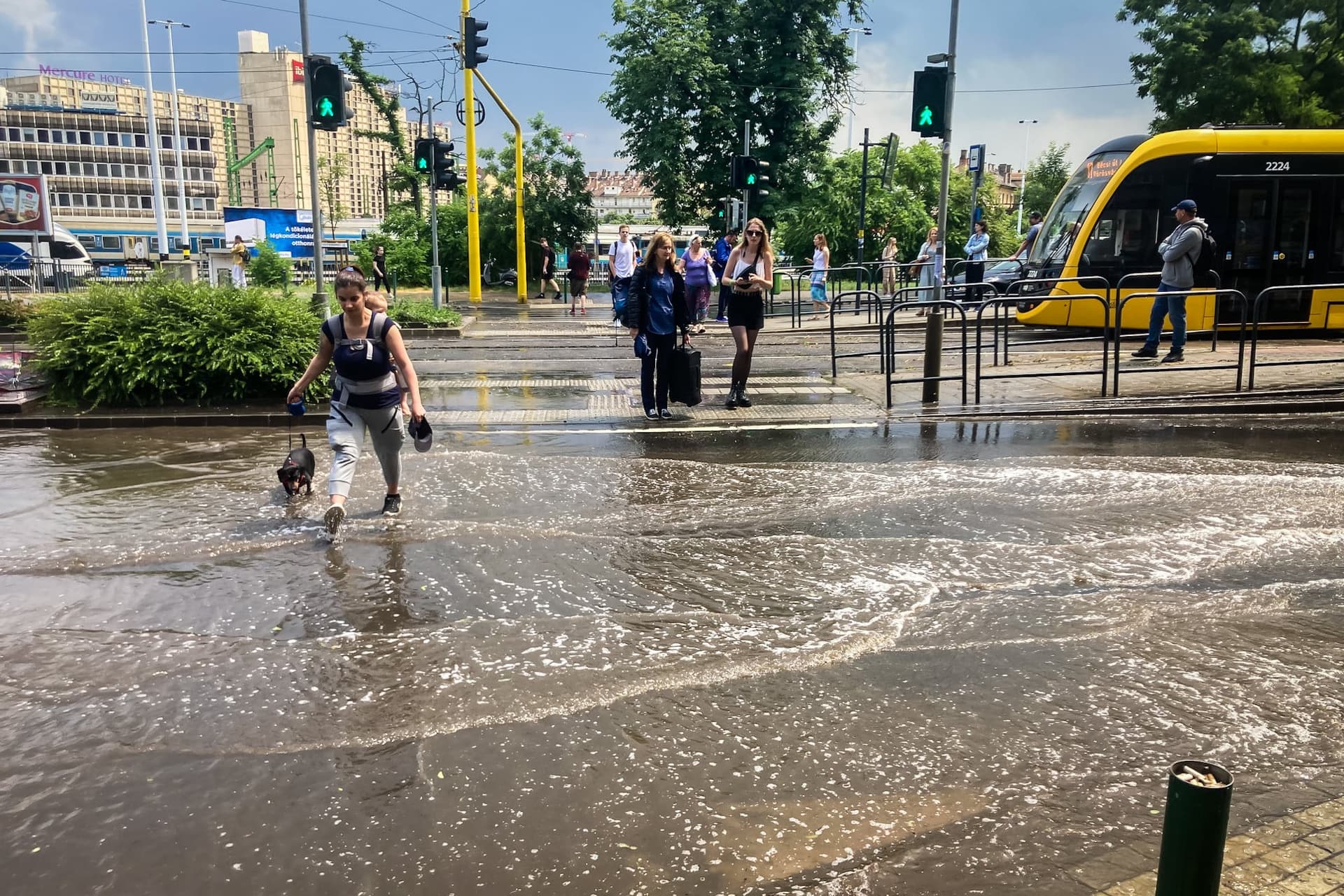 Rengeteg eső esett le a fővárosban, emiatt több villamosvonalon is pótlóbusz közlekedik + GALÉRIA