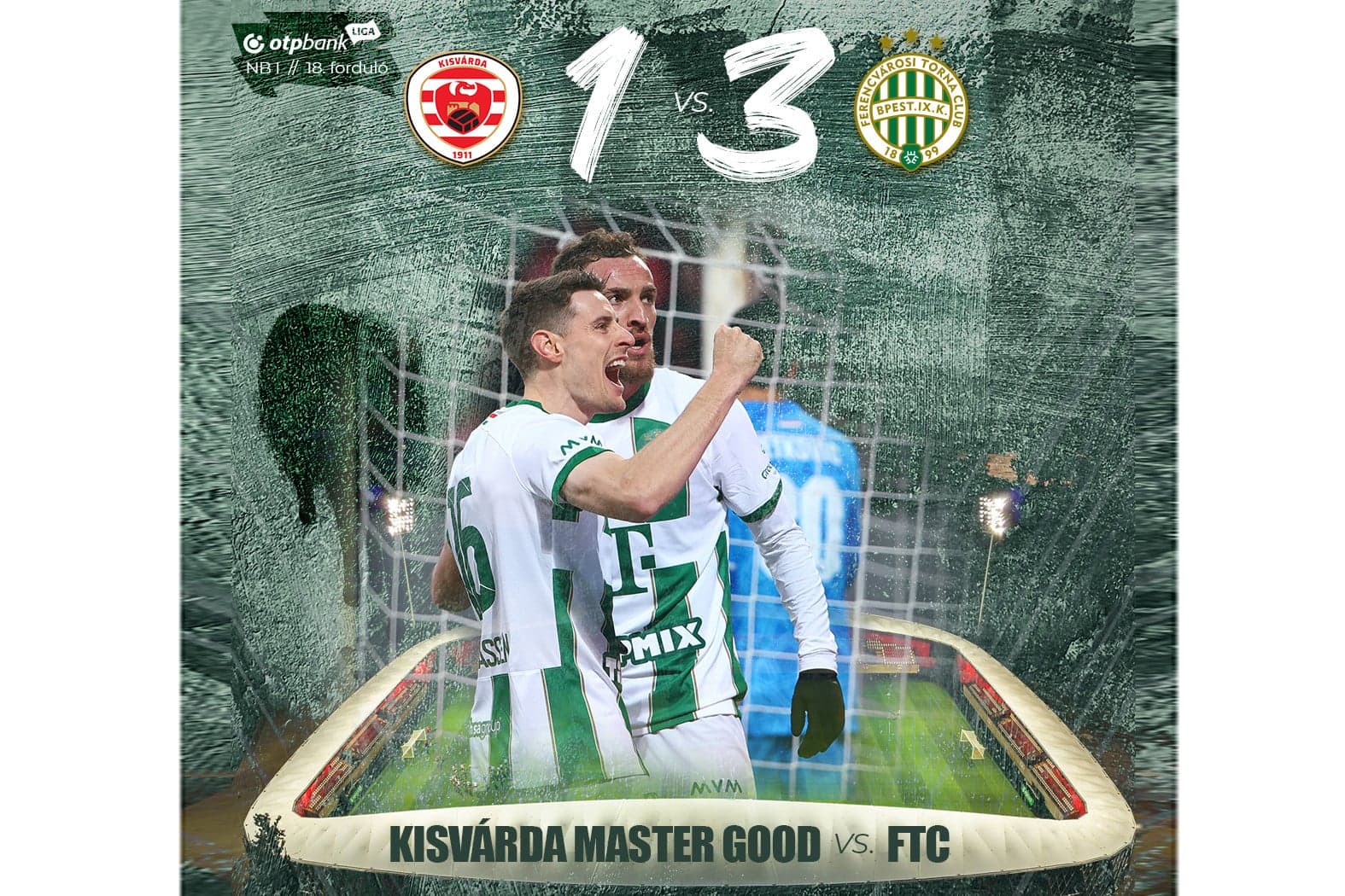 Kétgólos győzelmet aratott Kisvárdán a Ferencváros