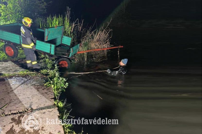 Lovas kocsi a csatornában