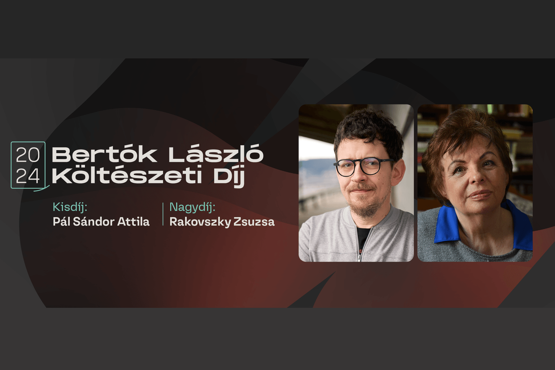 Rakovszky Zsuzsa kapja az idei Bertók László Költészeti Díjat