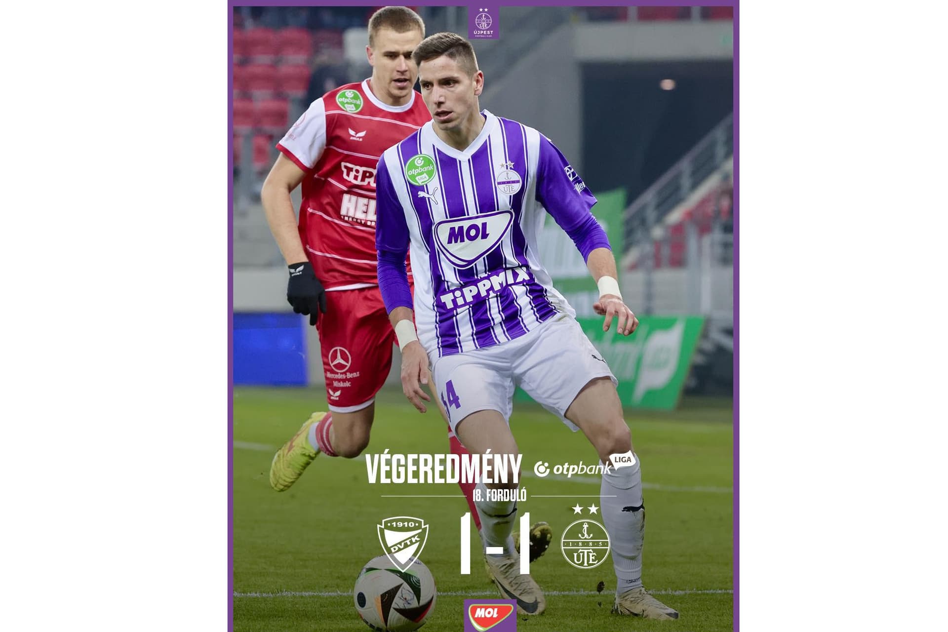 A Diósgyőr és az Újpest veretlenségi sorozata is folytatódott